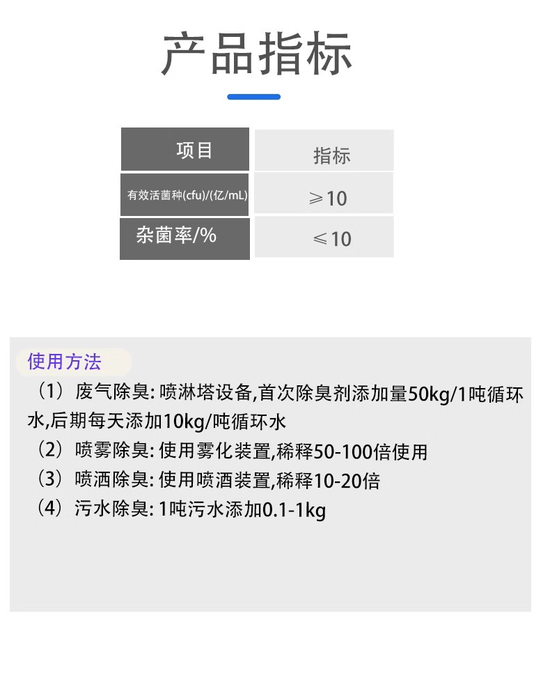 微生物除臭劑產(chǎn)品參數(shù)